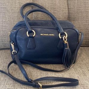 Vintage MK women shoulder bag navy blue